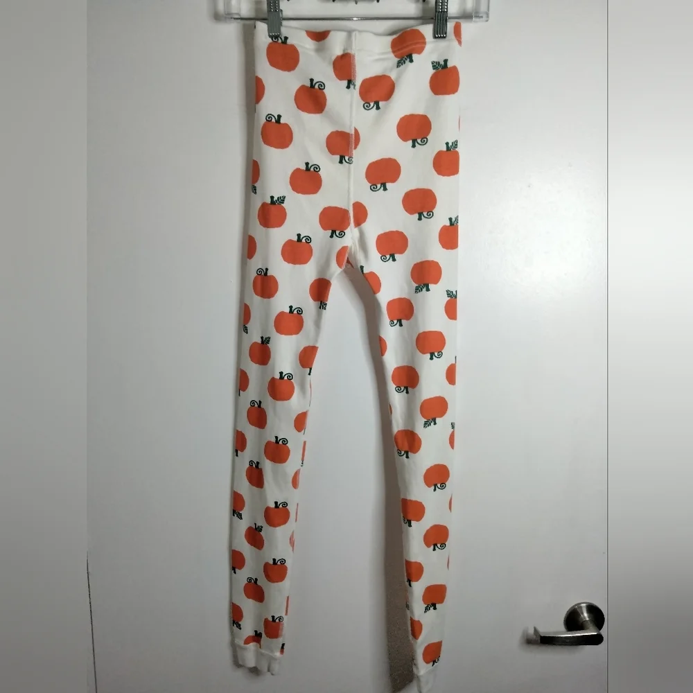 Hanna Anderson (Size 14) Kids Multicolored Orange Pumpkin Print (2PC) Pajama Set